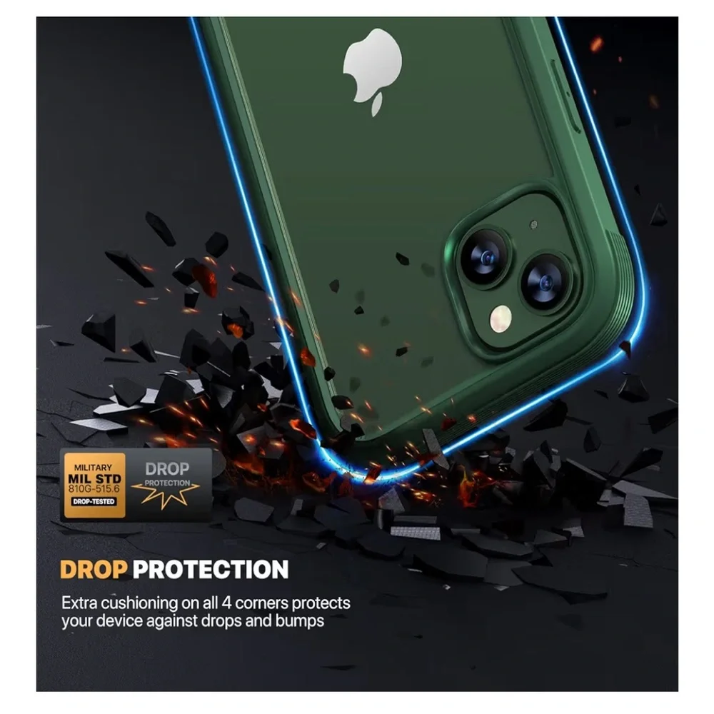 Diaclara Green iPhone 13 Protective 2 Piece Case Cellphone Clear